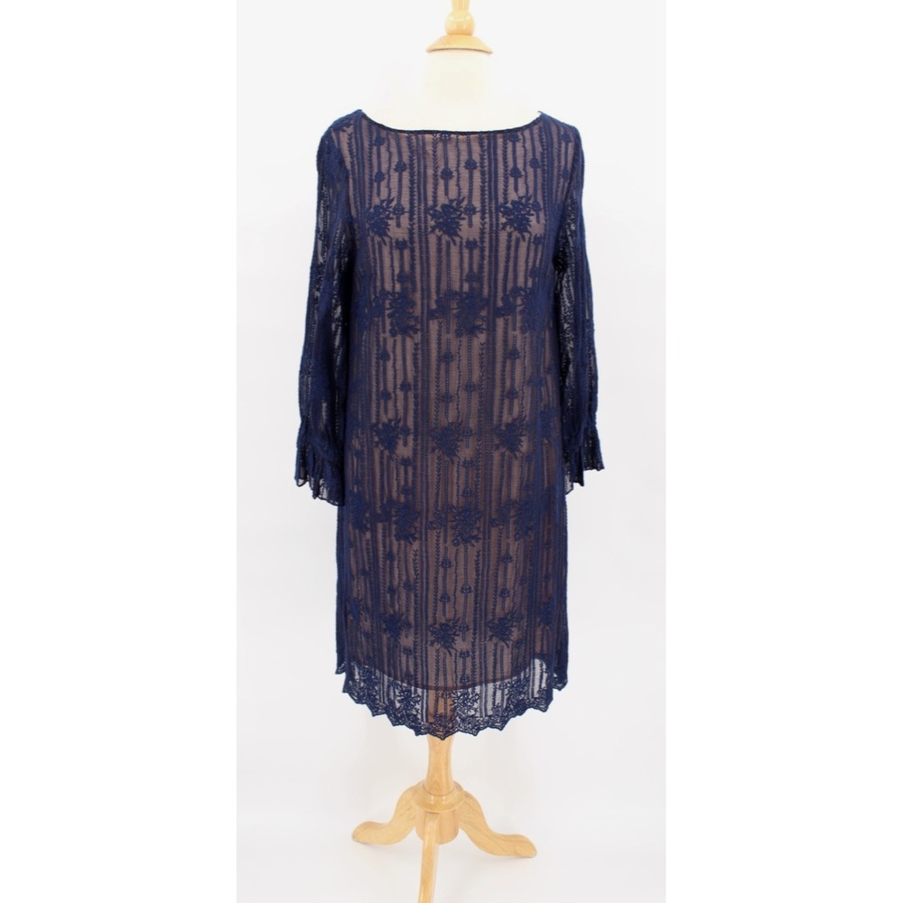 Sundance Catalog Emma Graceful Dress women's Medium‎ Blue whitchy whimisgoth